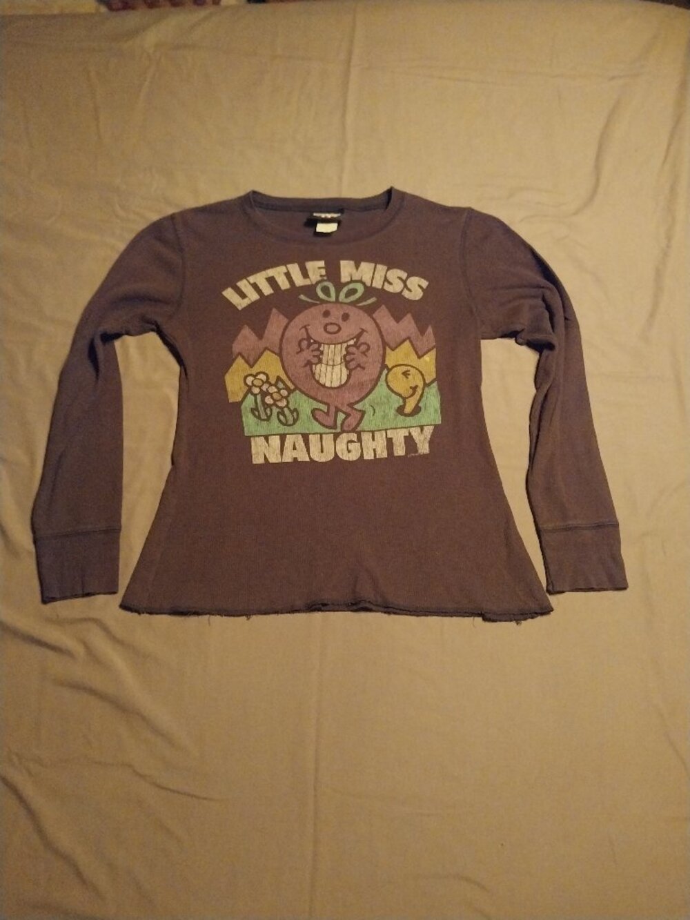 Black "little miss naughty" long sleeved shirt